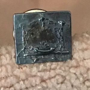 Vintage tie taxi or lapel pin;  unknown metal- very unique